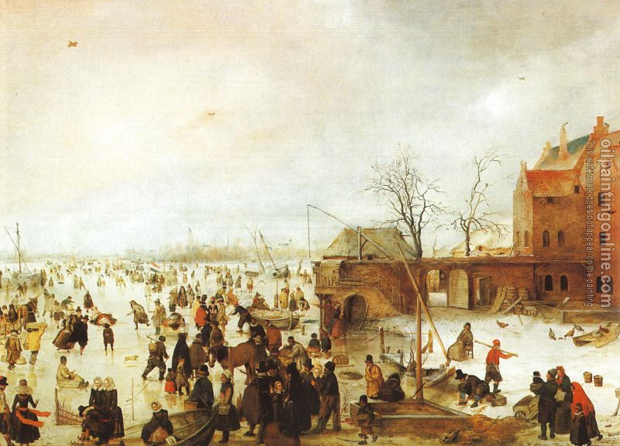 Avercamp, Hendrick - Graphic A Scene on the Ice near a Town